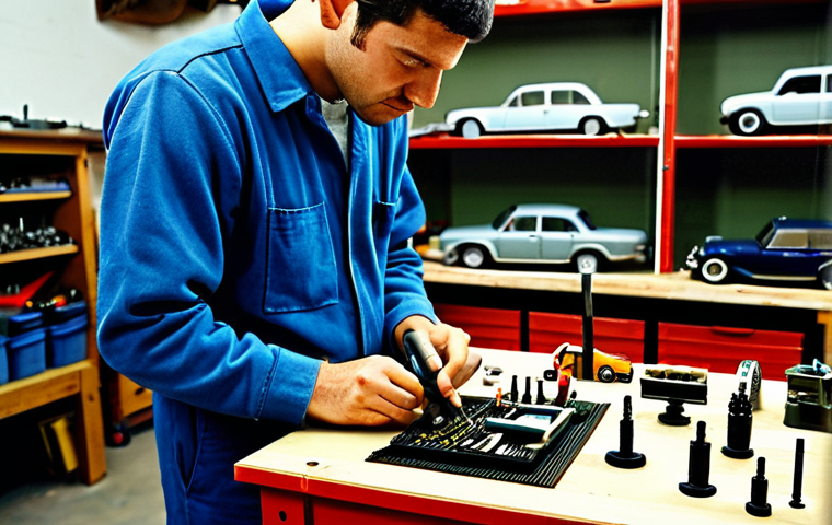 미니카 조립 공구 추천 - **
"A well-lit workshop scene featuring a clean workbench. A craftsman, dressed in modest work clot...