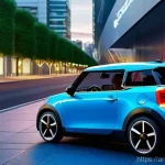 Home 19 미니카의 혁신 사례 - **Prompt:** A futuristic, sleek autonomous mini-car, inspired by the "Toyota Kids Mobi" concept, int...