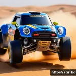 Home 17 미니카의 기어비와 속도 관계 - **Prompt:** A vibrant, dynamic shot of a Mini 4WD car racing on a desert track in the UAE. The car, ...